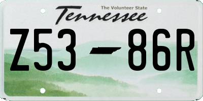 TN license plate Z5386R