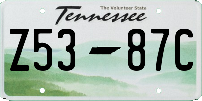 TN license plate Z5387C