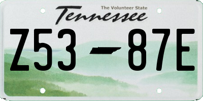 TN license plate Z5387E