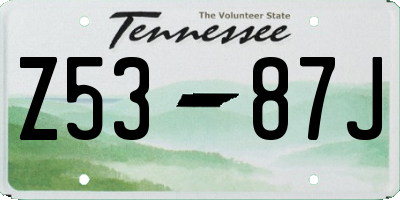 TN license plate Z5387J