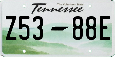 TN license plate Z5388E