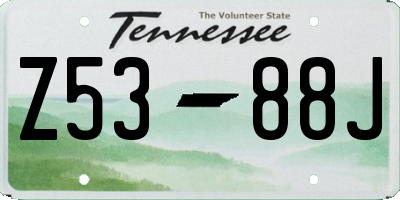 TN license plate Z5388J