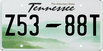 TN license plate Z5388T