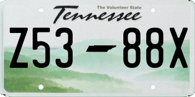 TN license plate Z5388X