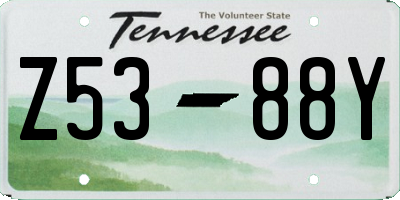 TN license plate Z5388Y