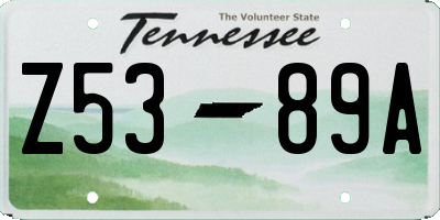 TN license plate Z5389A