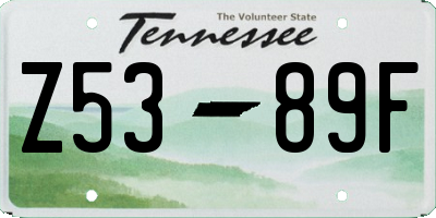 TN license plate Z5389F