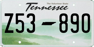 TN license plate Z5389O