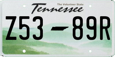 TN license plate Z5389R