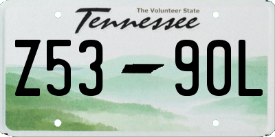 TN license plate Z5390L