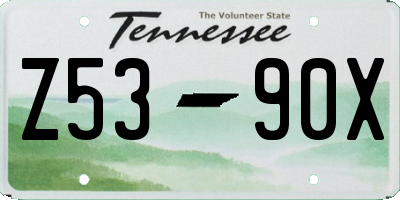 TN license plate Z5390X