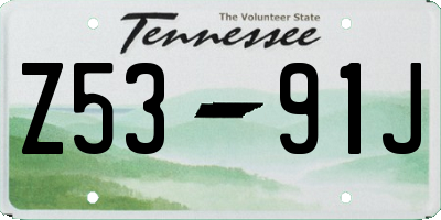 TN license plate Z5391J