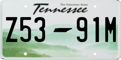 TN license plate Z5391M