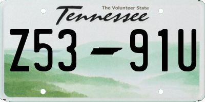TN license plate Z5391U