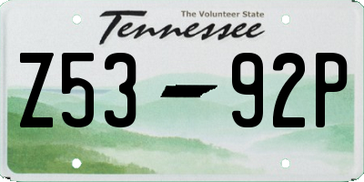 TN license plate Z5392P