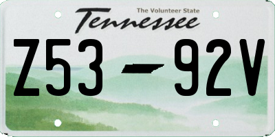 TN license plate Z5392V