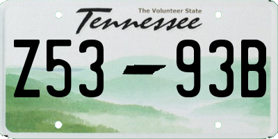 TN license plate Z5393B
