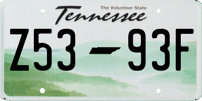 TN license plate Z5393F