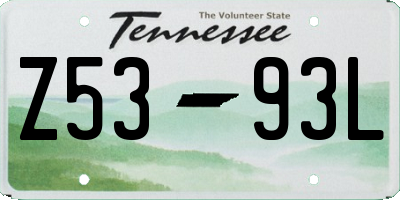 TN license plate Z5393L