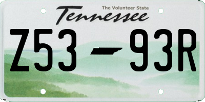 TN license plate Z5393R