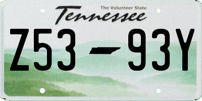 TN license plate Z5393Y