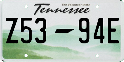 TN license plate Z5394E