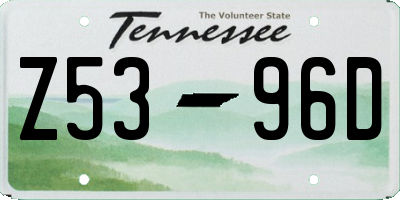 TN license plate Z5396D