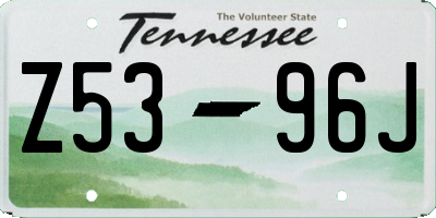 TN license plate Z5396J
