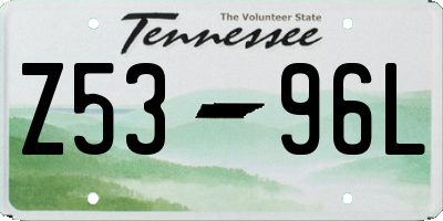 TN license plate Z5396L