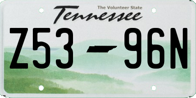 TN license plate Z5396N
