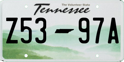 TN license plate Z5397A