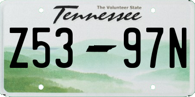 TN license plate Z5397N