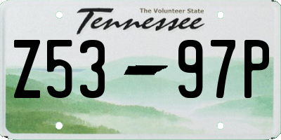 TN license plate Z5397P