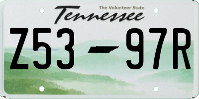 TN license plate Z5397R