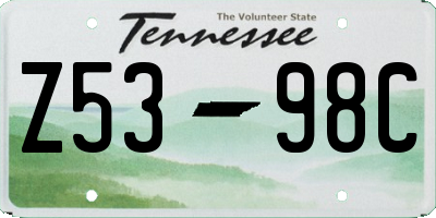 TN license plate Z5398C