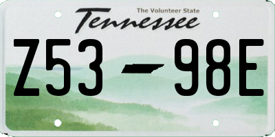 TN license plate Z5398E