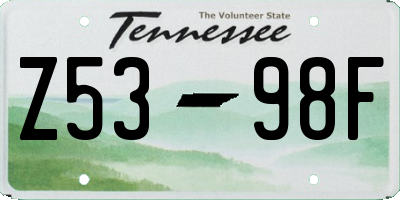TN license plate Z5398F
