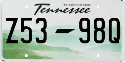 TN license plate Z5398Q