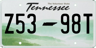 TN license plate Z5398T