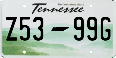 TN license plate Z5399G