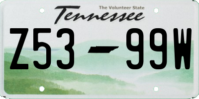 TN license plate Z5399W