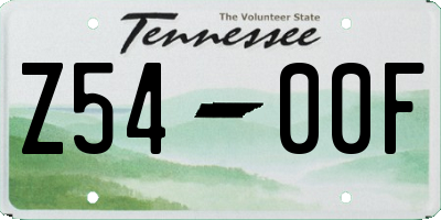TN license plate Z5400F