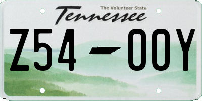 TN license plate Z5400Y