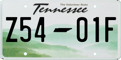 TN license plate Z5401F