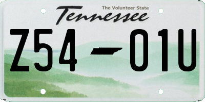 TN license plate Z5401U