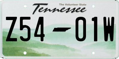 TN license plate Z5401W