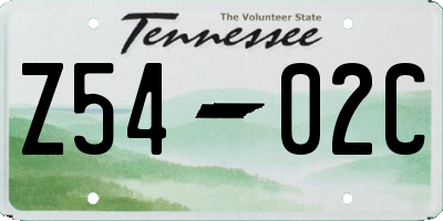 TN license plate Z5402C