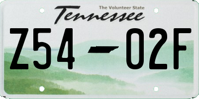 TN license plate Z5402F