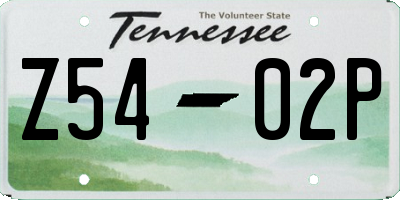 TN license plate Z5402P