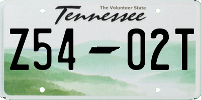 TN license plate Z5402T